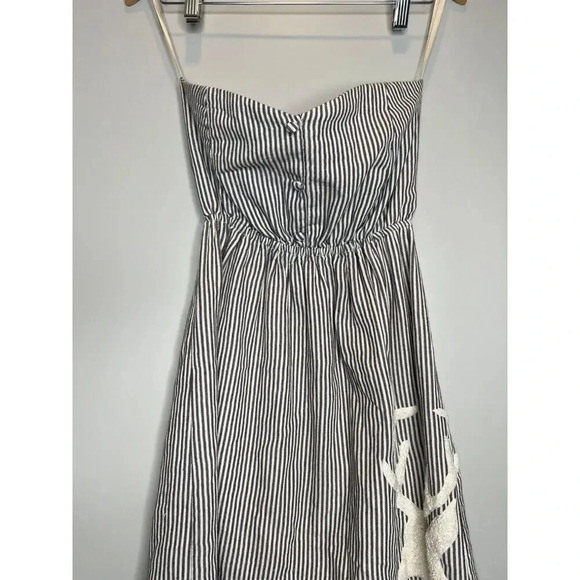 Judith March strapless dress elastic embroidered moose reindeer elk size SMALL - Picture 2 of 6